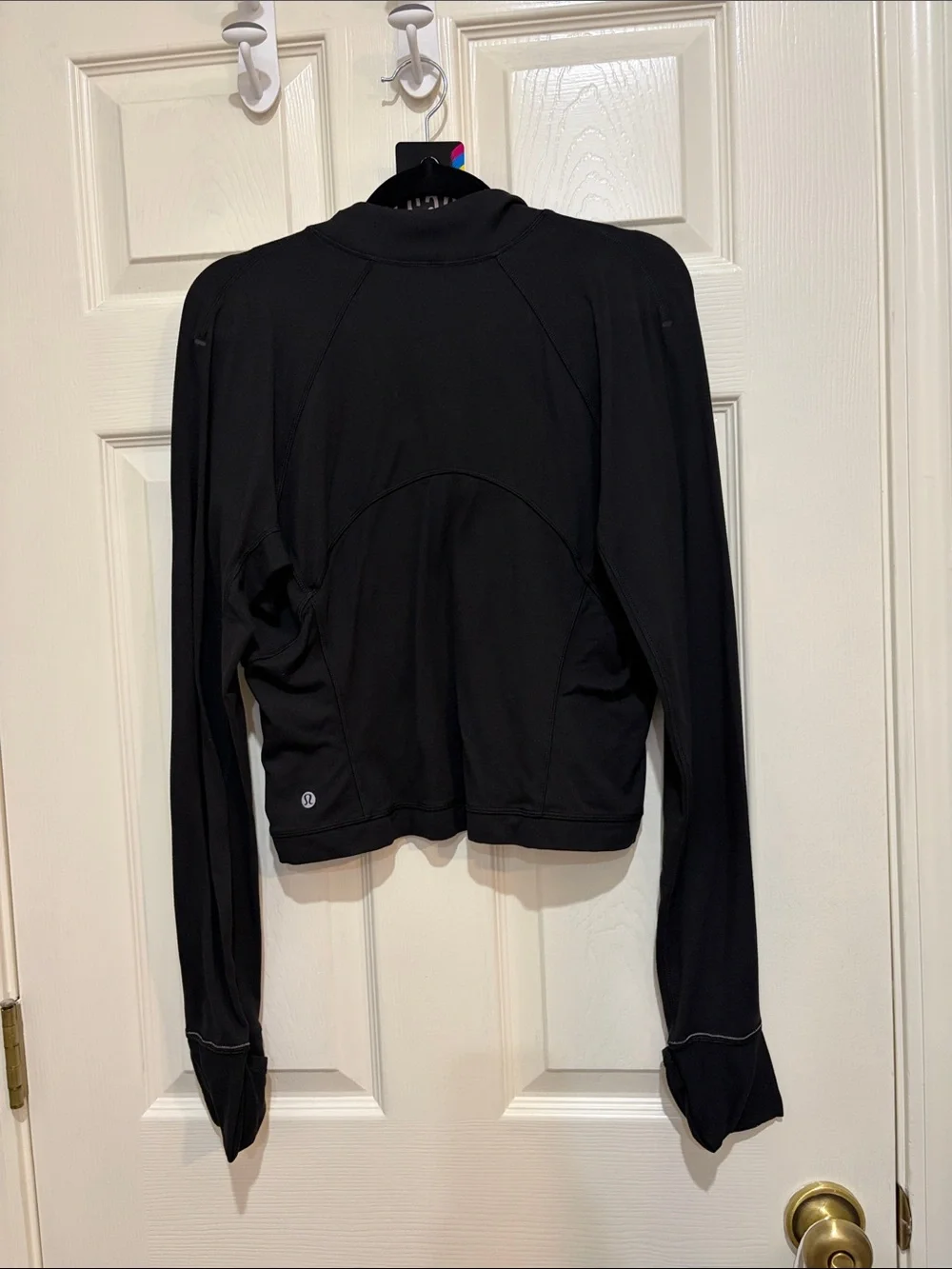 263. Lululemon Its Rulu Run Cropped Half-Zip Black LS size 10 EUC